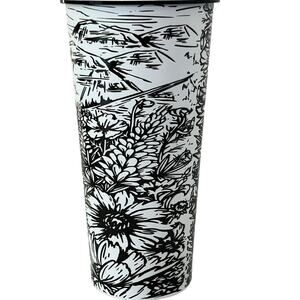 Floral Stainless Steel Tumbler with Straw, 24 oz, Travel Tumbler with Lid, NEW